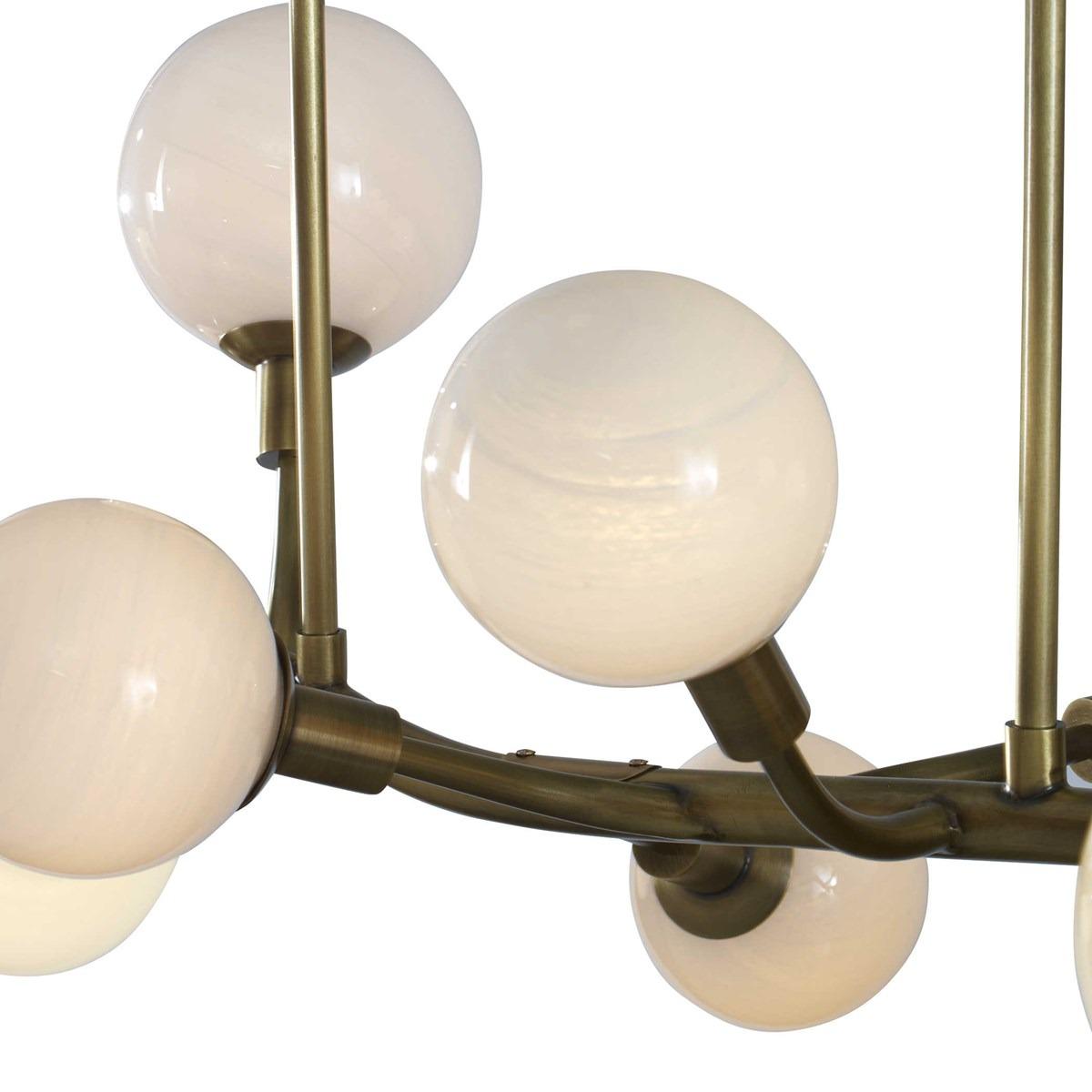 Meandering 14 Light Pendant – Antique Brass