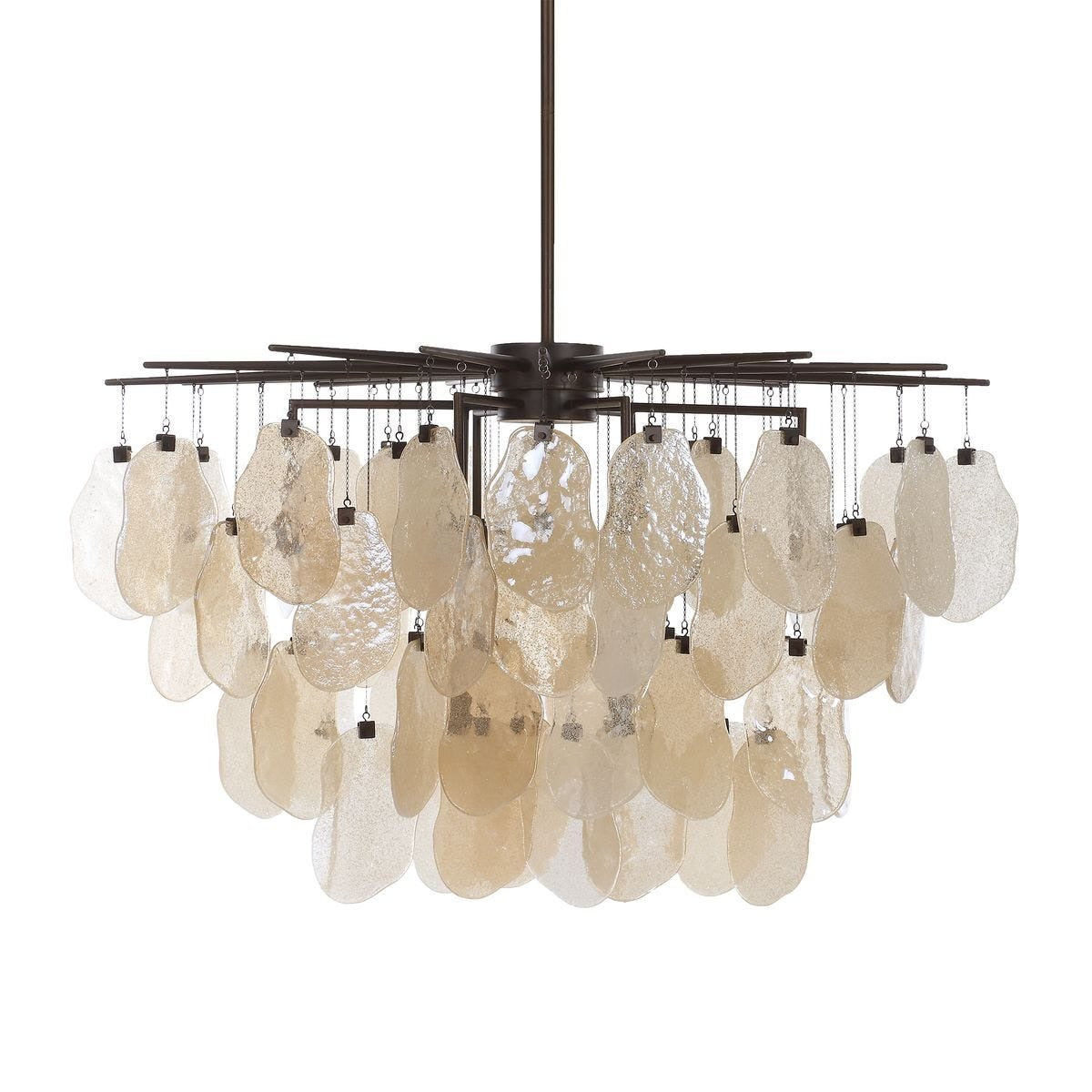 Seeded Shield 8 Light Chandelier – Champagne