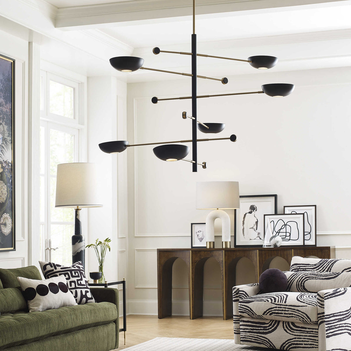 Swinger 6 Light Pendant – Black