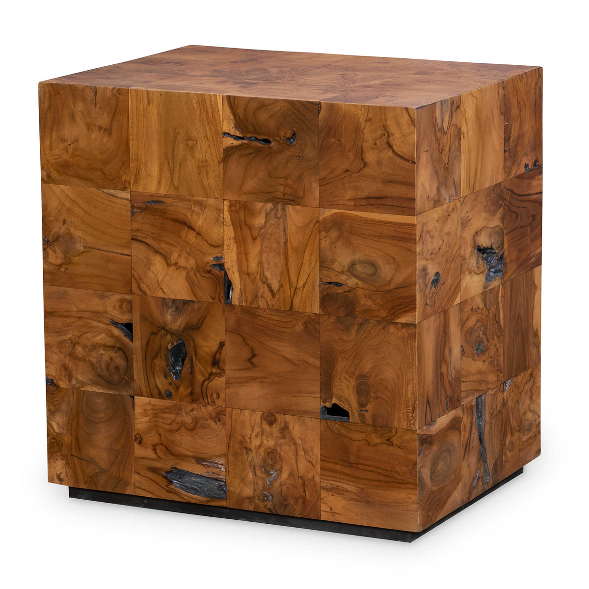 Teak Tac Toe End Table – Caramel