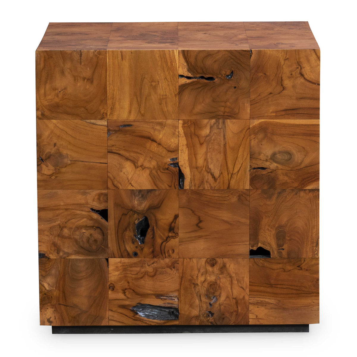 Teak Tac Toe End Table – Caramel
