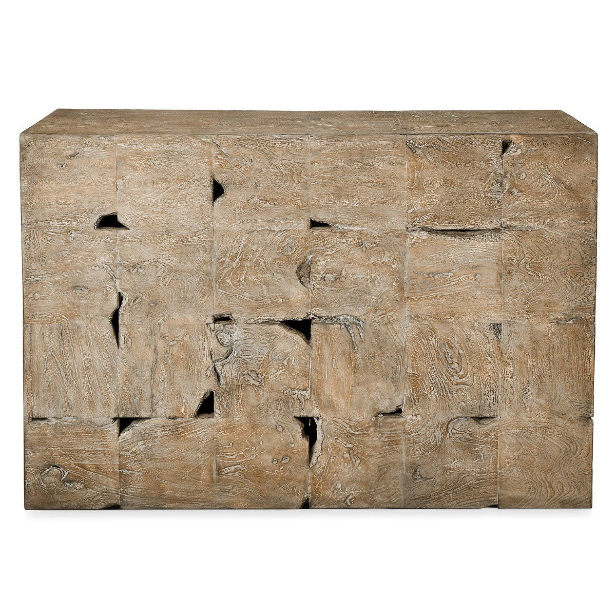 Teak Tac Toe Console Table – Light