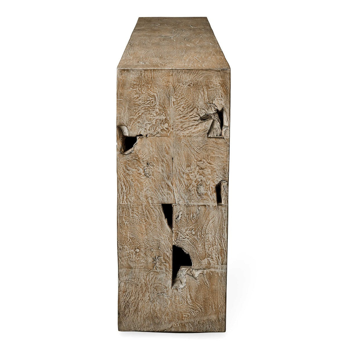 Teak Tac Toe Console Table – Light