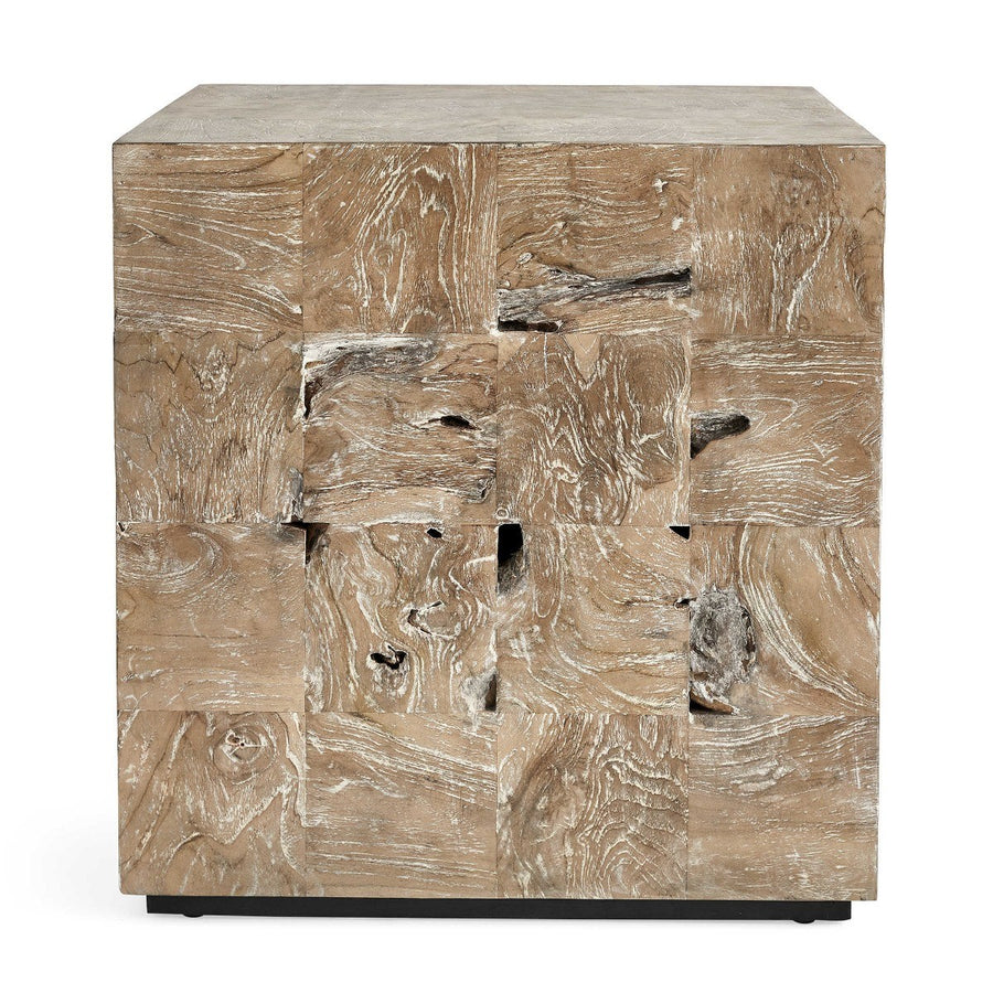 Teak Tac Toe End Table – Light