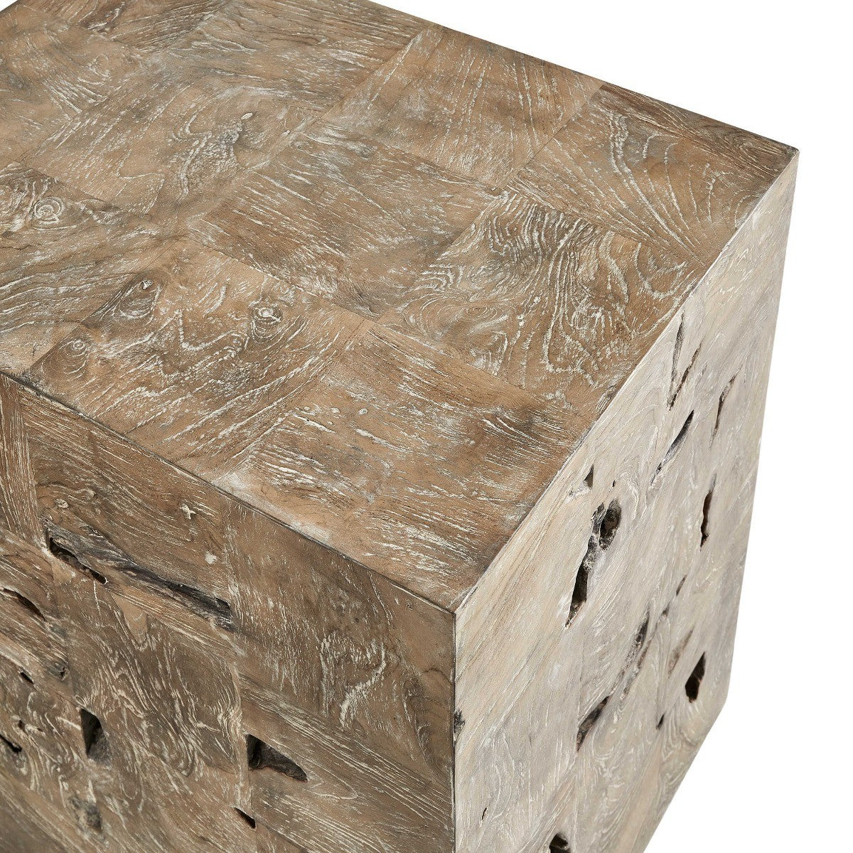 Teak Tac Toe End Table – Light