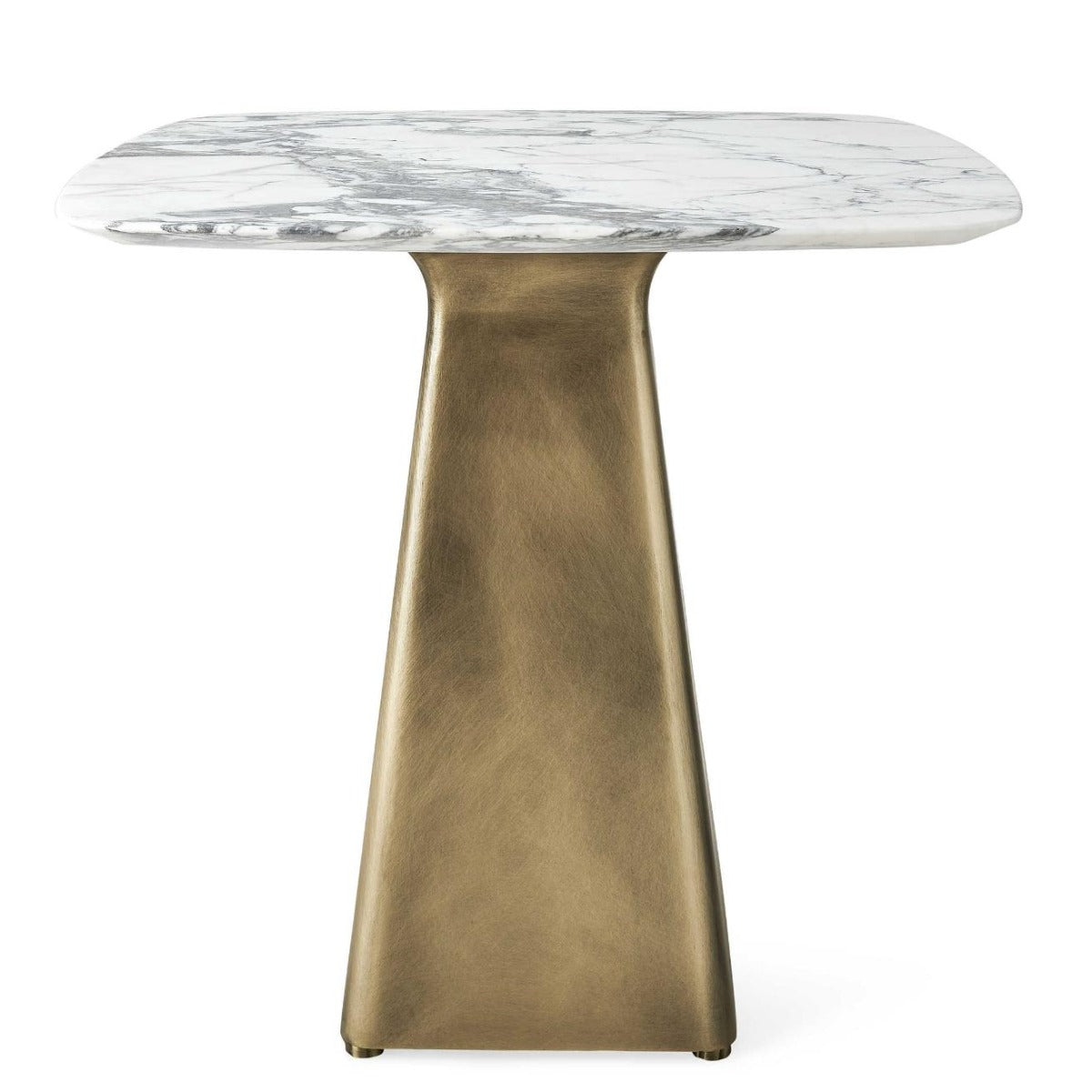 Equilateral Side Table – Arabescato and Brass