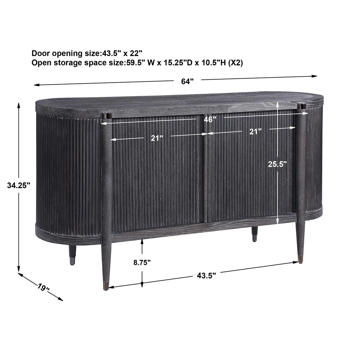 Tambour Cabinet – Black Ceruse