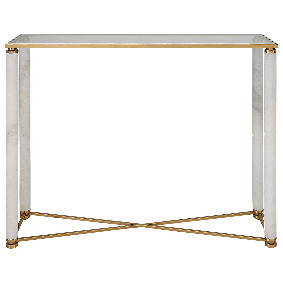 White Pillar Console Table