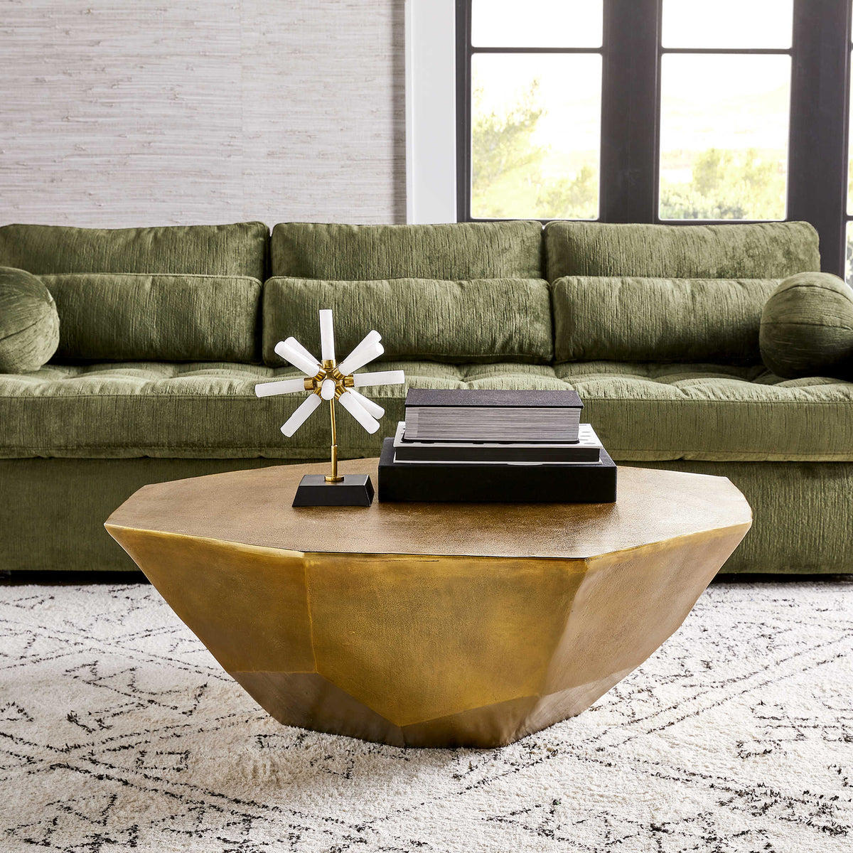 Cathenna Coffee Table – Brass, Large