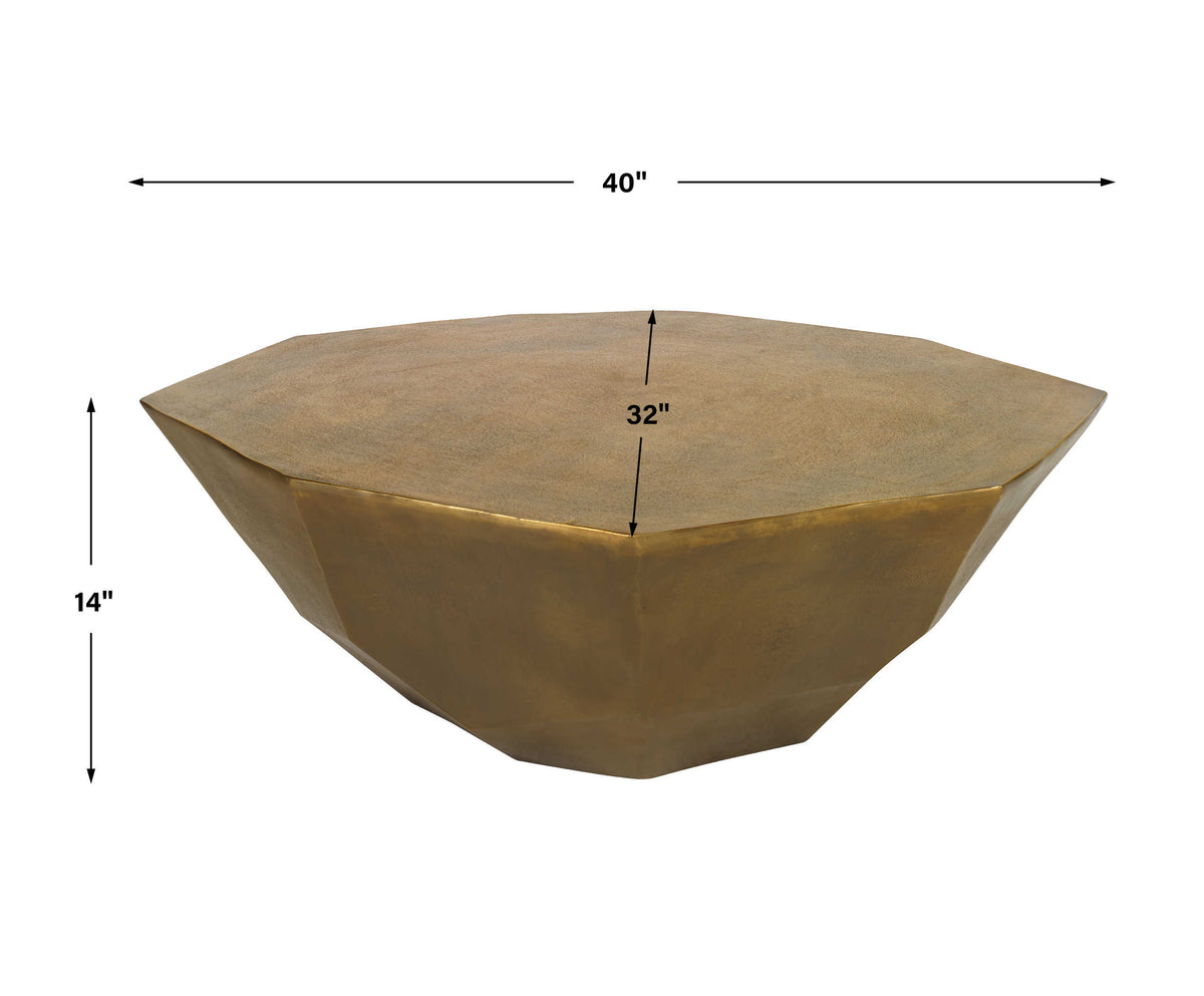Cathenna Coffee Table – Brass, Large