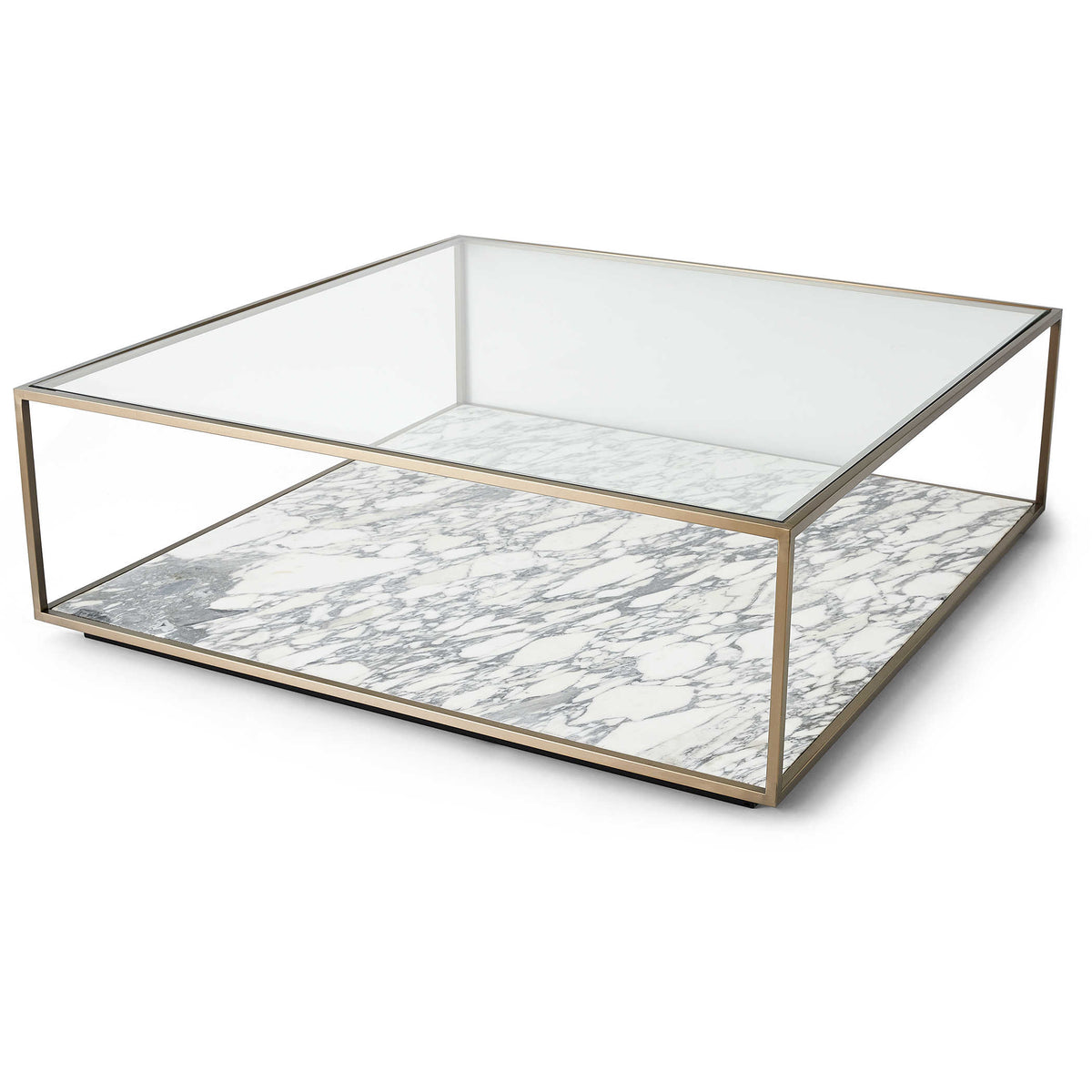 Floating Plane Coffee Table – Marble/Brass