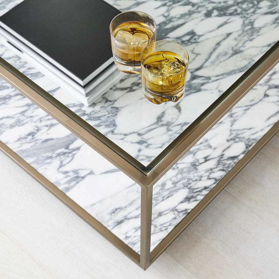 Floating Plane Coffee Table – Marble/Brass