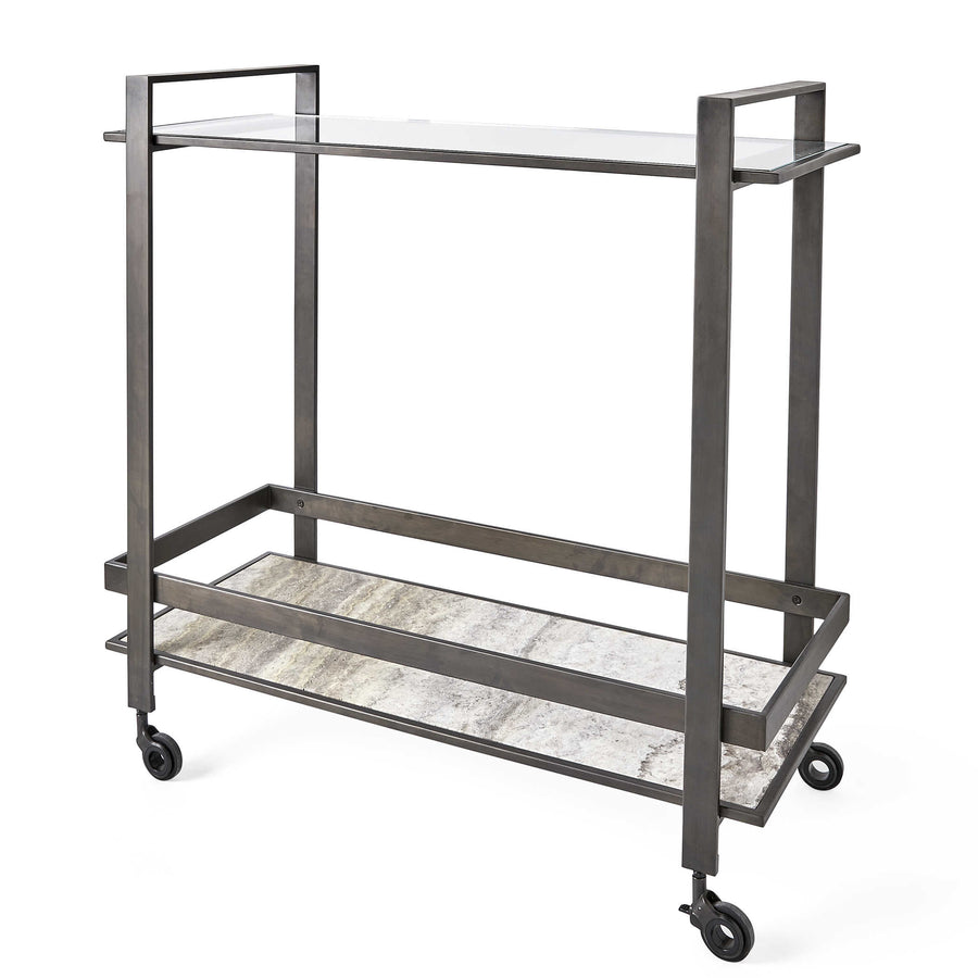 Roll Along Bar Cart – Bronze