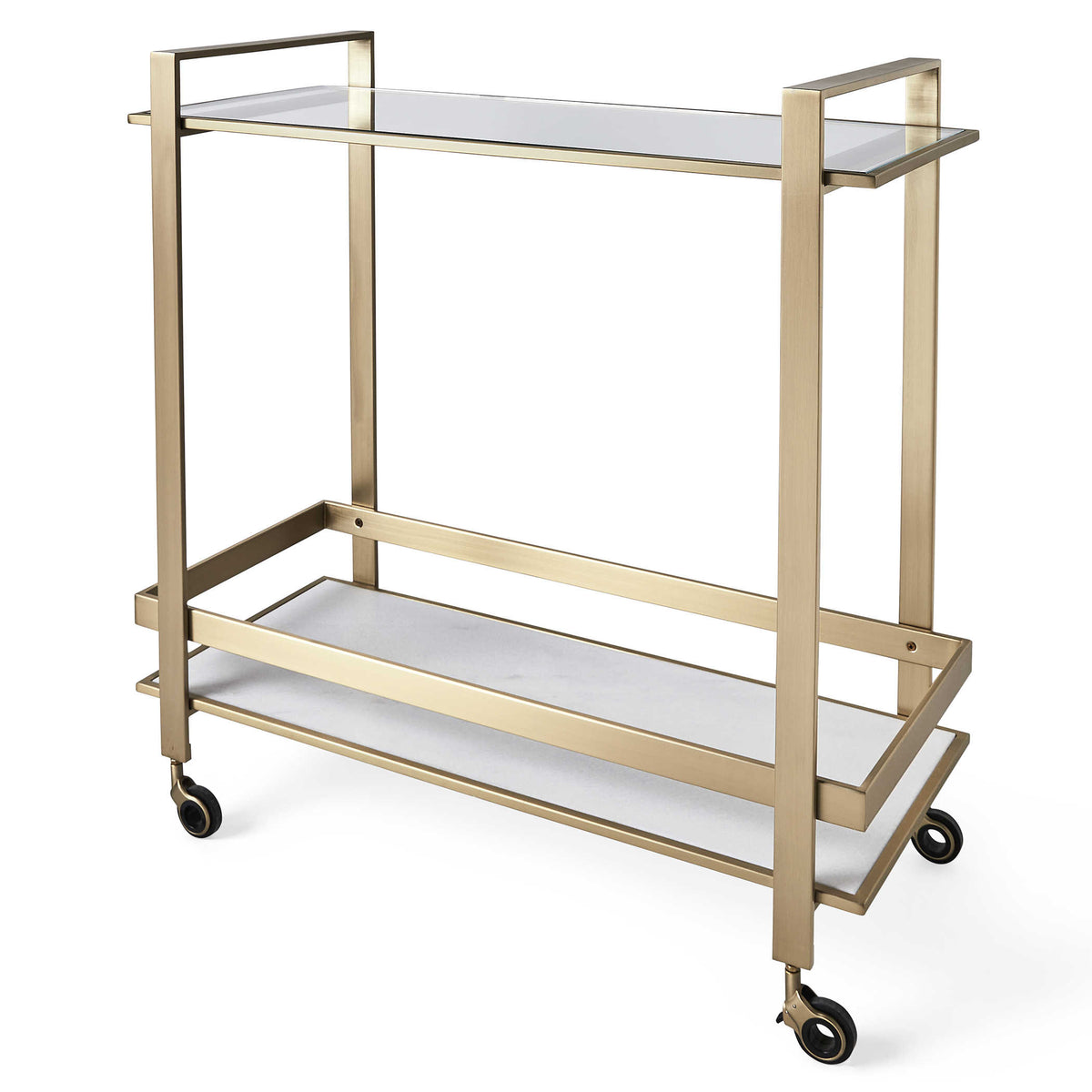 Roll Along Bar Cart – Brass