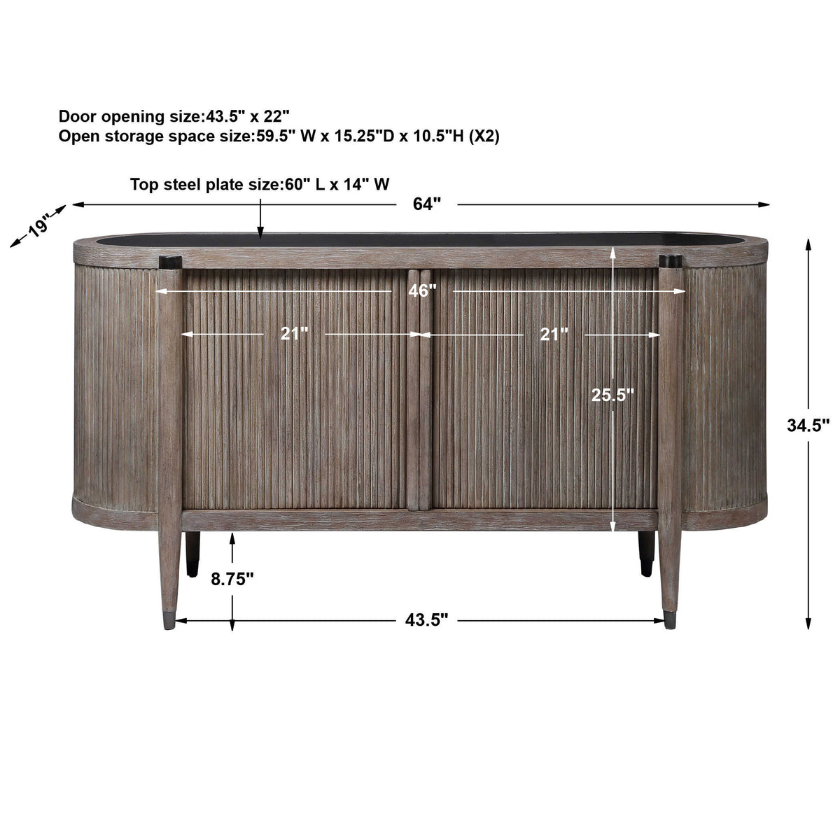 Tambour Cabinet – Natural Wash
