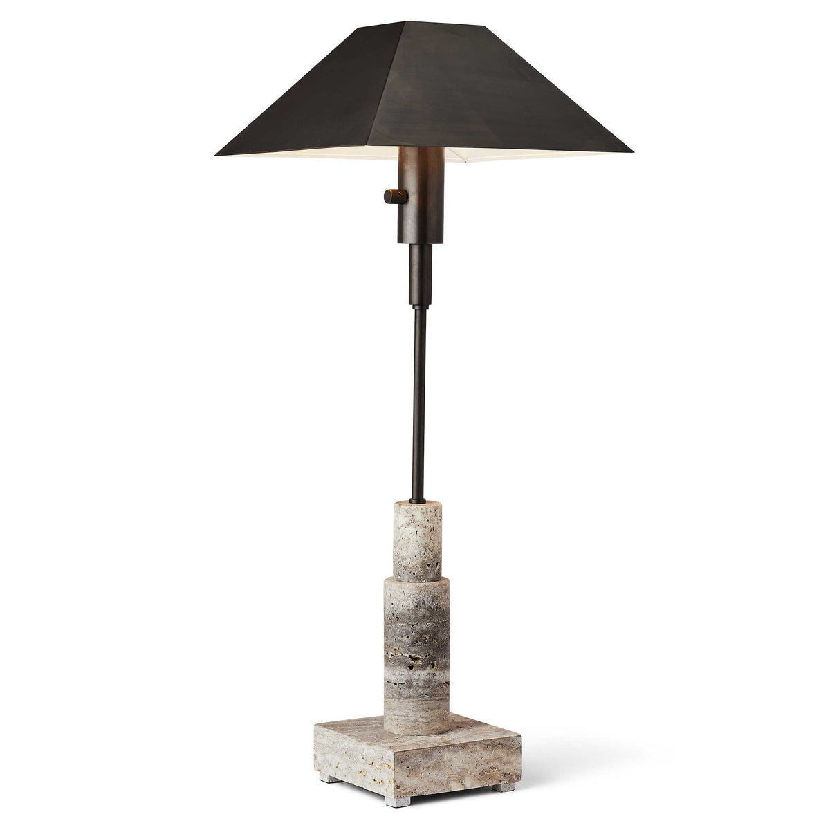 Telescope Buffet Lamp – Grey Travertine