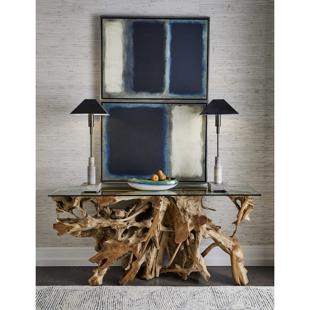 Telescope Buffet Lamp – Grey Travertine