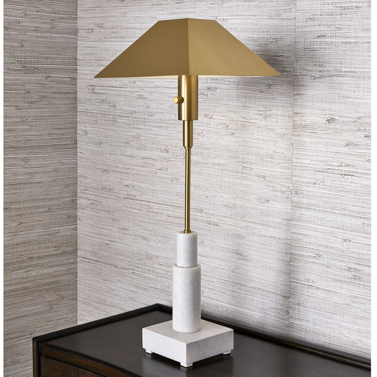 Telescope Buffet Lamp – White Marble