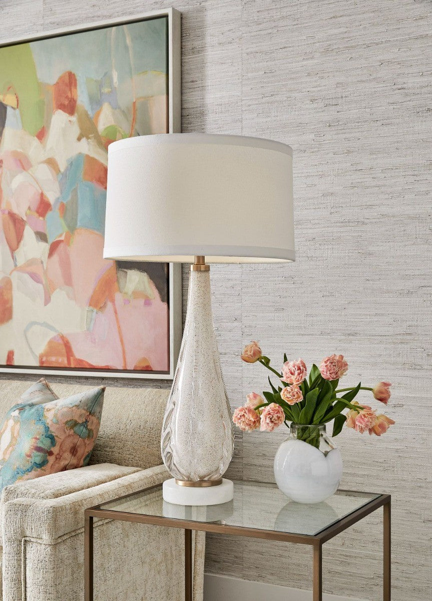 Floating Plane End Table – Marble/Brass