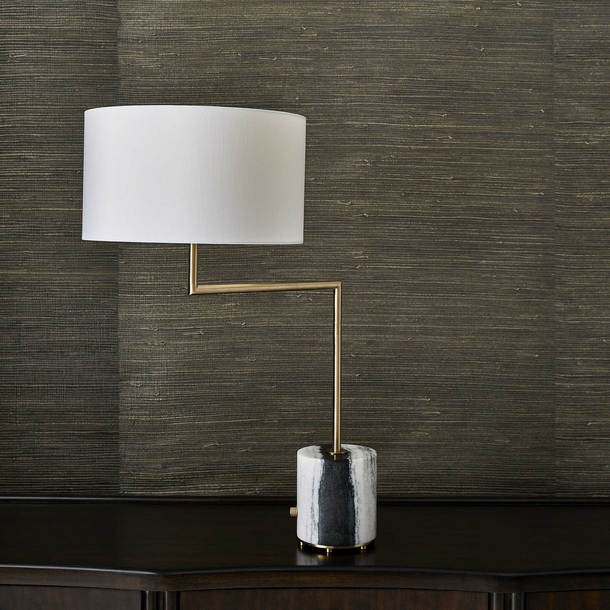 Pivot Table Lamp – Panda Marble and Brass