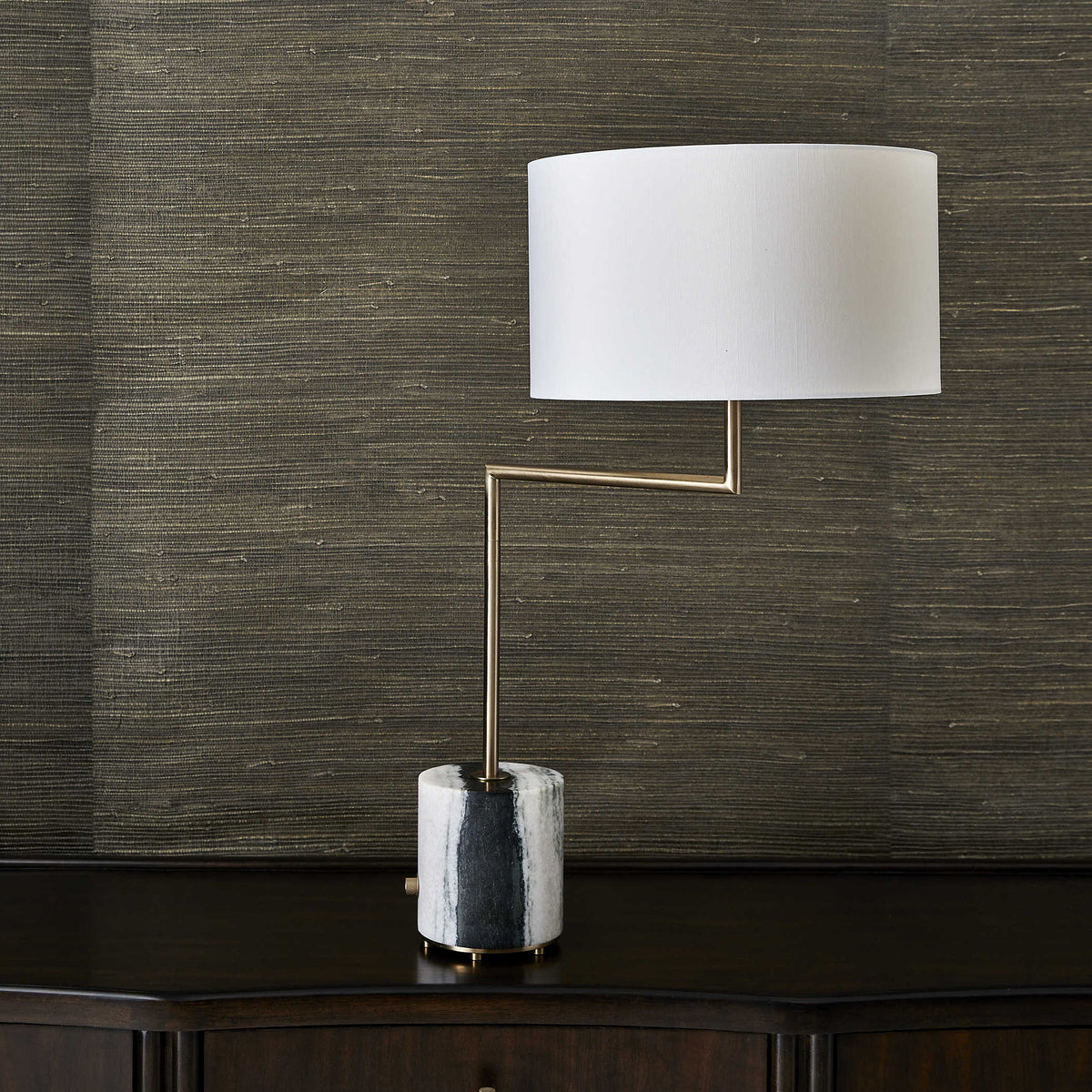 Pivot Table Lamp – Panda Marble and Brass