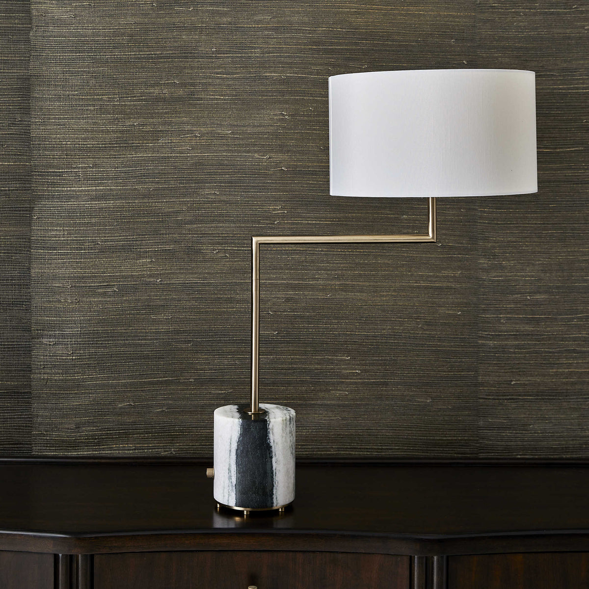 Pivot Table Lamp – Panda Marble and Brass