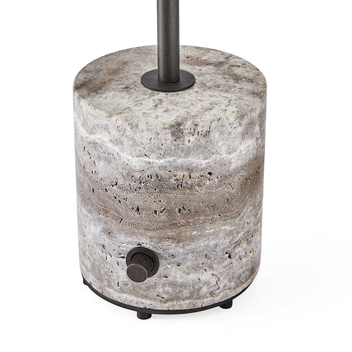 Pivot Table Lamp – Travertine and Bronze