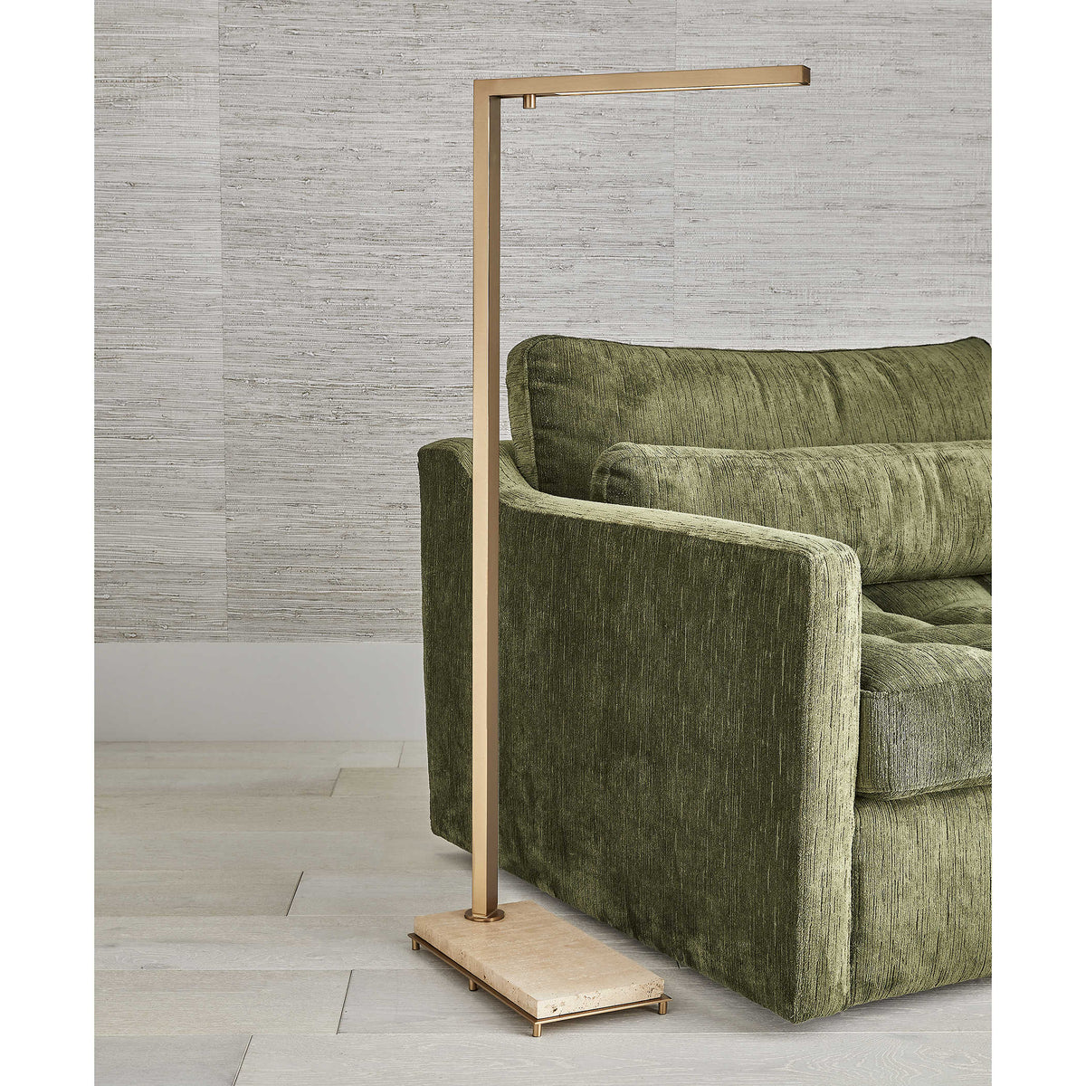 Illume Floor Lamp – Travertine and Brass