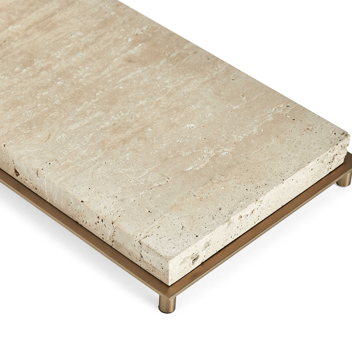 Illume Floor Lamp – Travertine and Brass