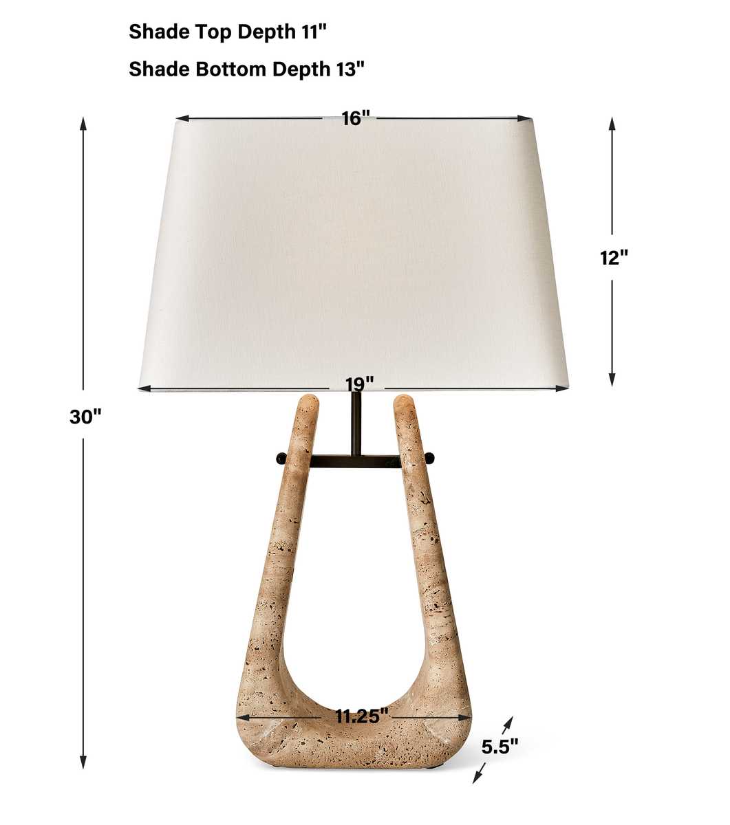 Crossbow Travertine Table Lamp