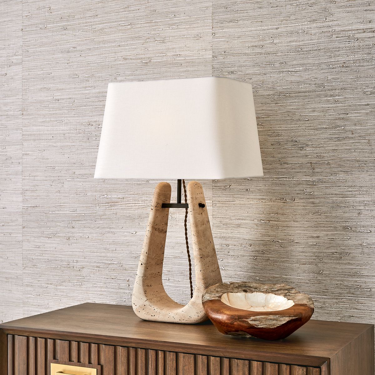 Crossbow Travertine Table Lamp