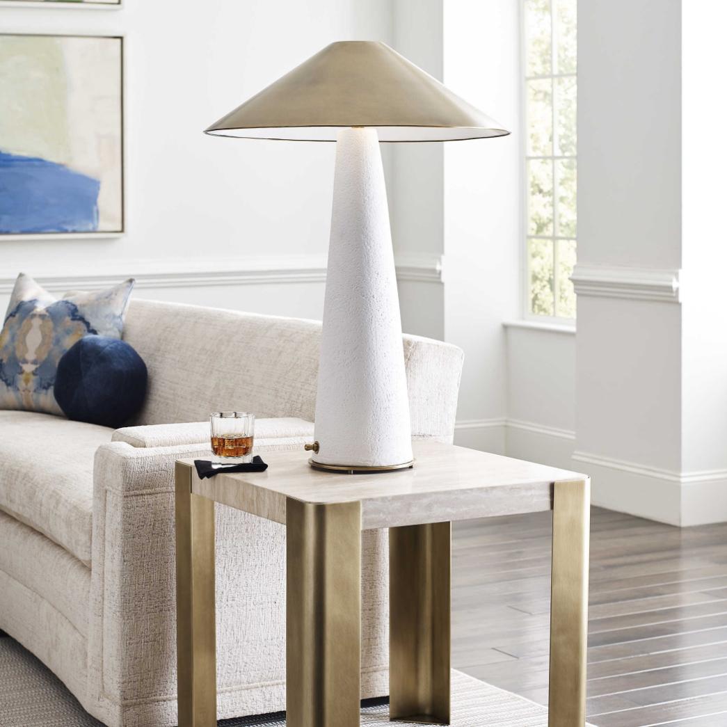 Too Coolie Table Lamp – White and Brass