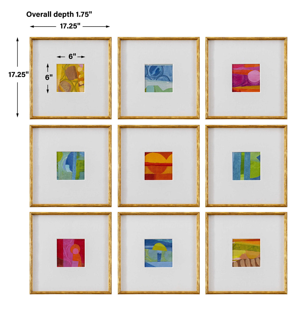 Petite Bijoux Framed Canvases – Brilliant, Set of 9