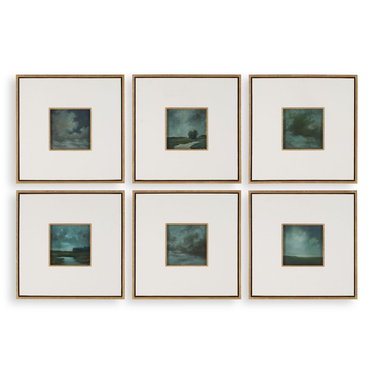 Evening Cumulation Framed Canvases – Set of 6