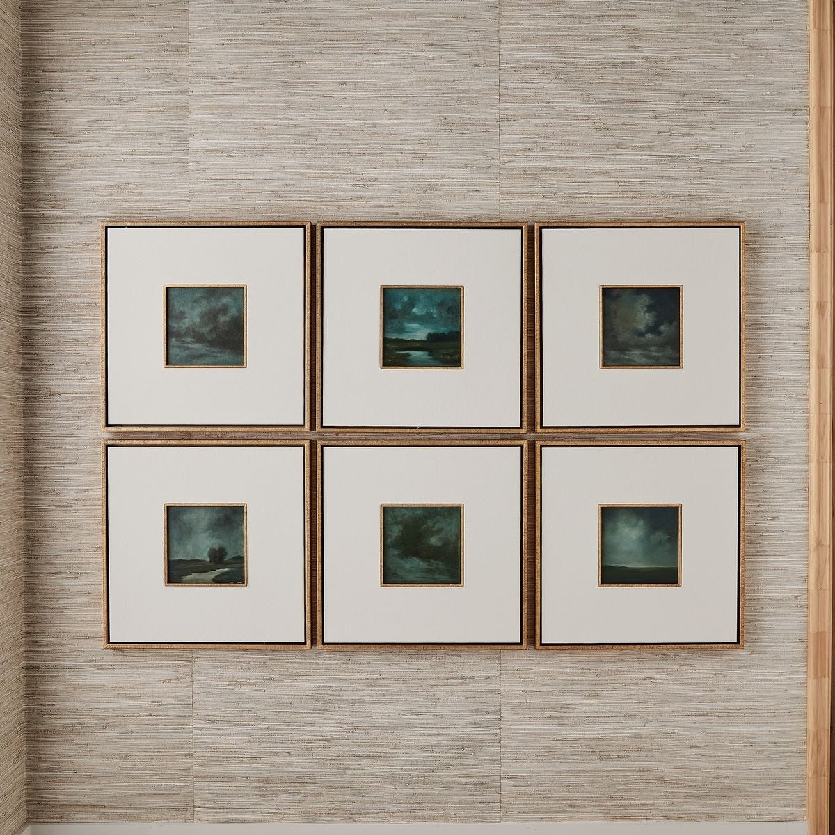 Evening Cumulation Framed Canvases – Set of 6