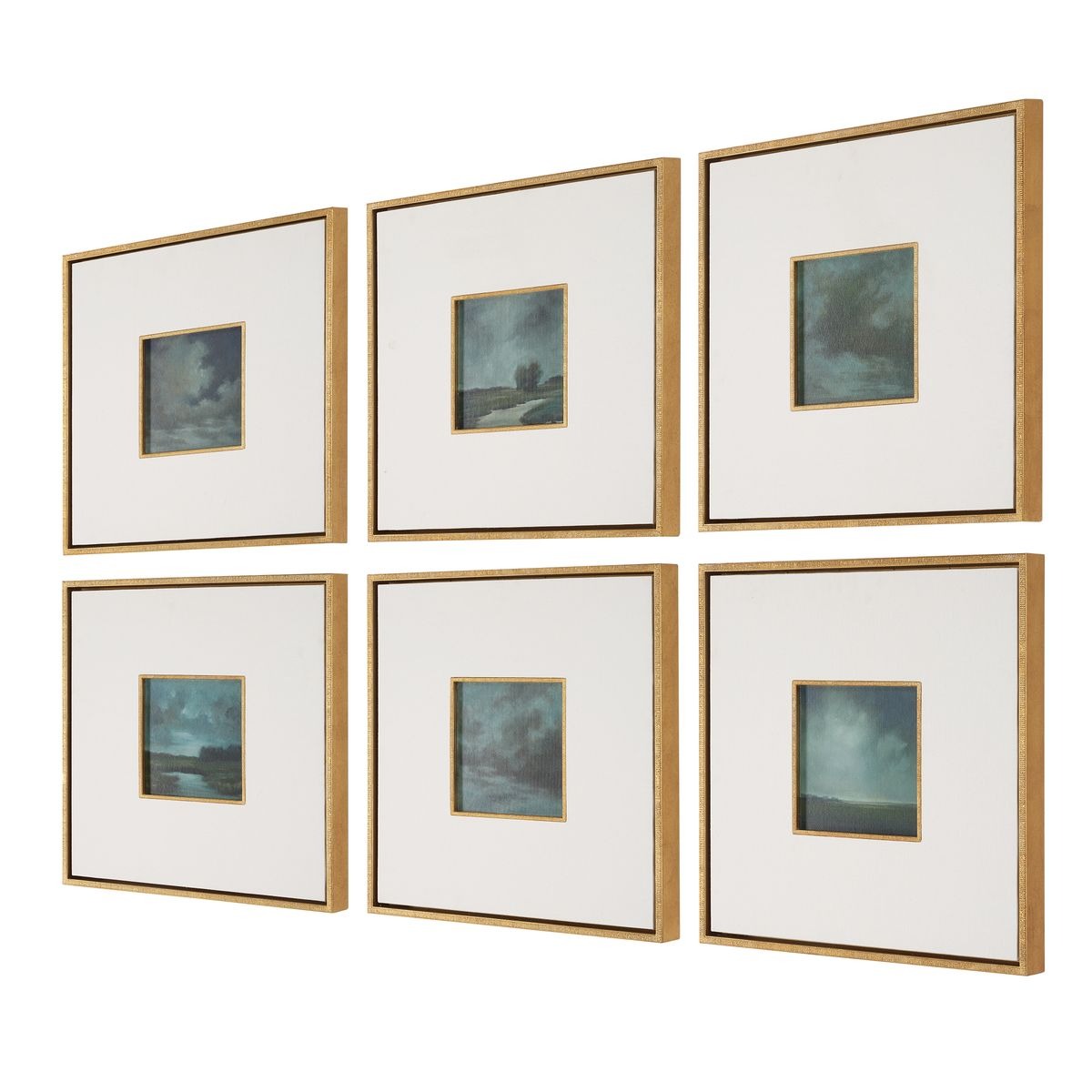 Evening Cumulation Framed Canvases – Set of 6