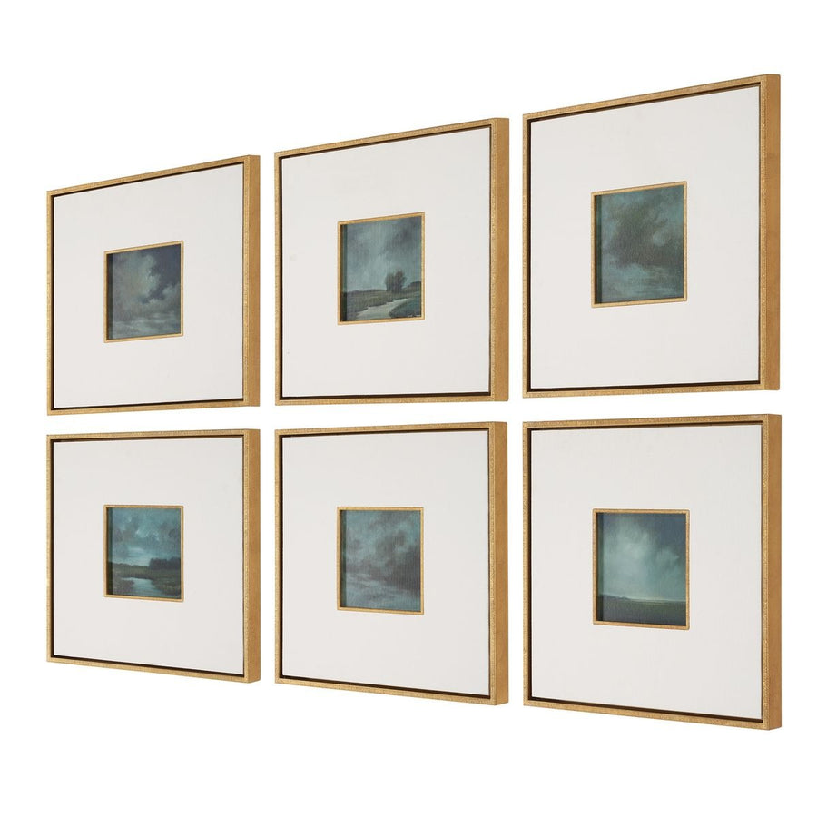 Evening Cumulation Framed Canvases – Set of 6