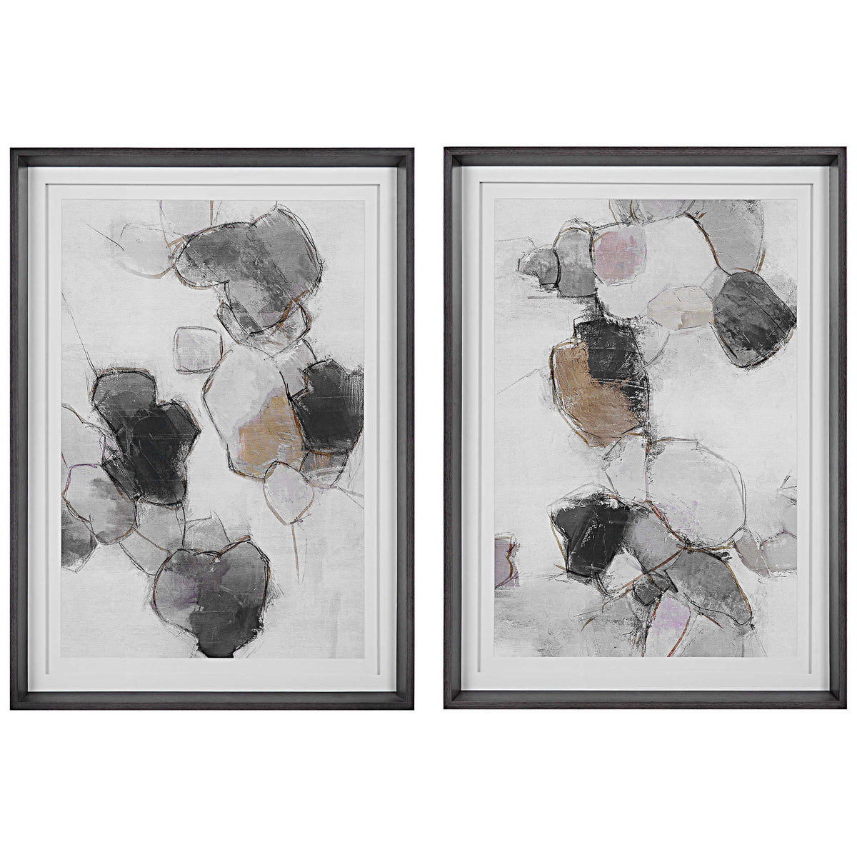 Plunging Pastels Framed Prints – Set of 2