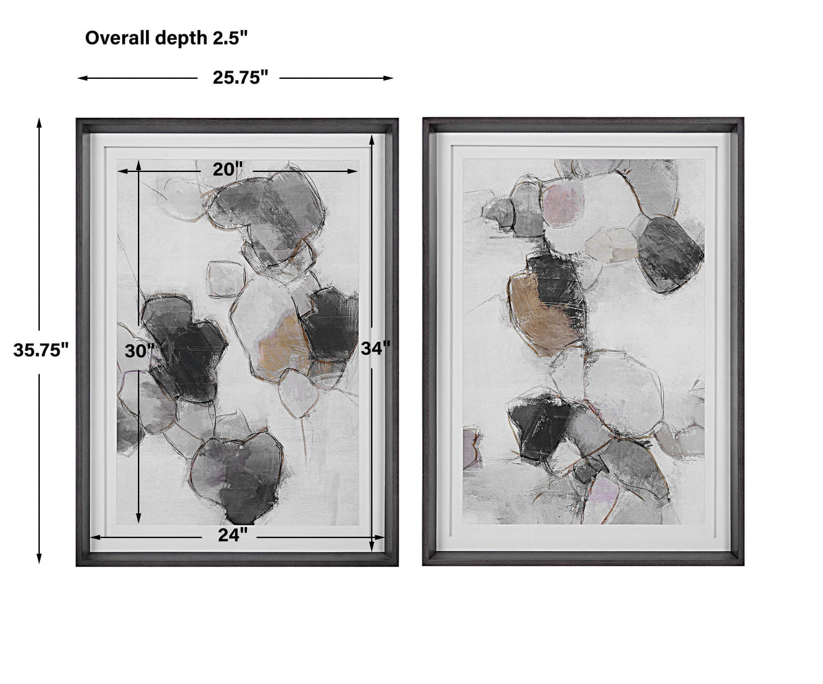 Plunging Pastels Framed Prints – Set of 2