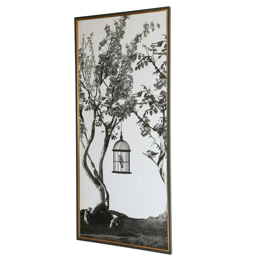 Woodland Songbird Framed Print – Left