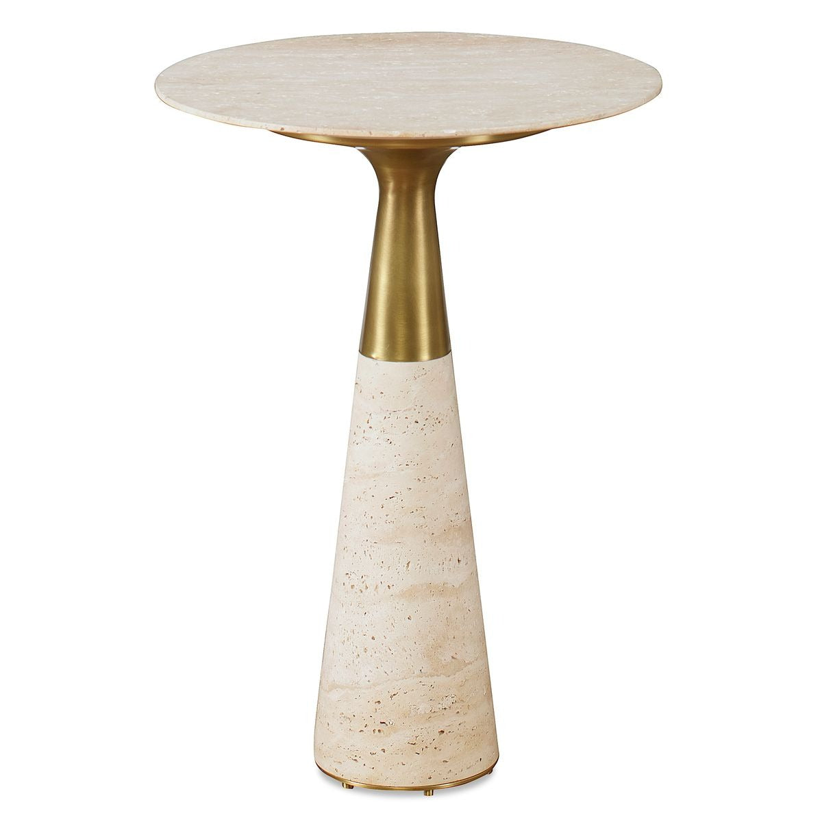 Pier Accent Table – Beige Travertine