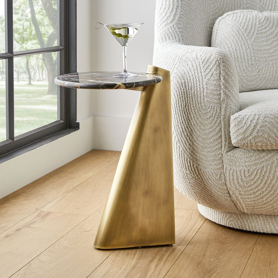 Strum Accent Table in Michelangelo Marble