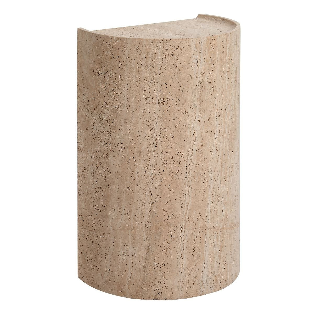 Basilica Accent Table – Beige Travertine