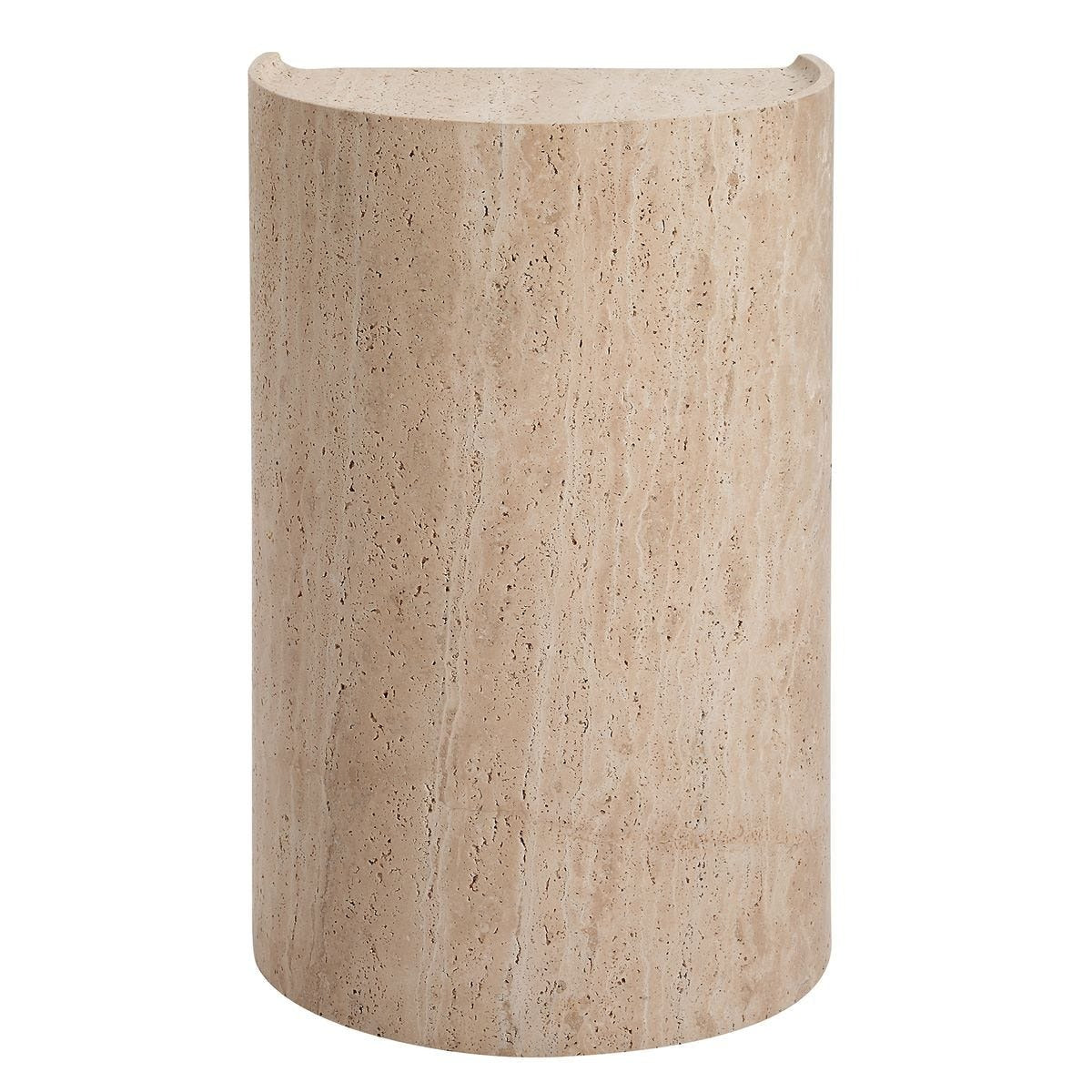 Basilica Accent Table – Beige Travertine