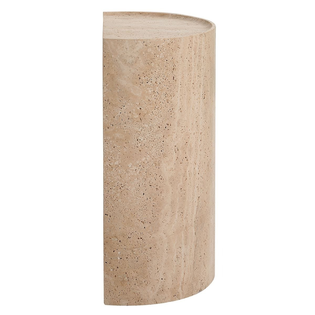 Basilica Accent Table – Beige Travertine