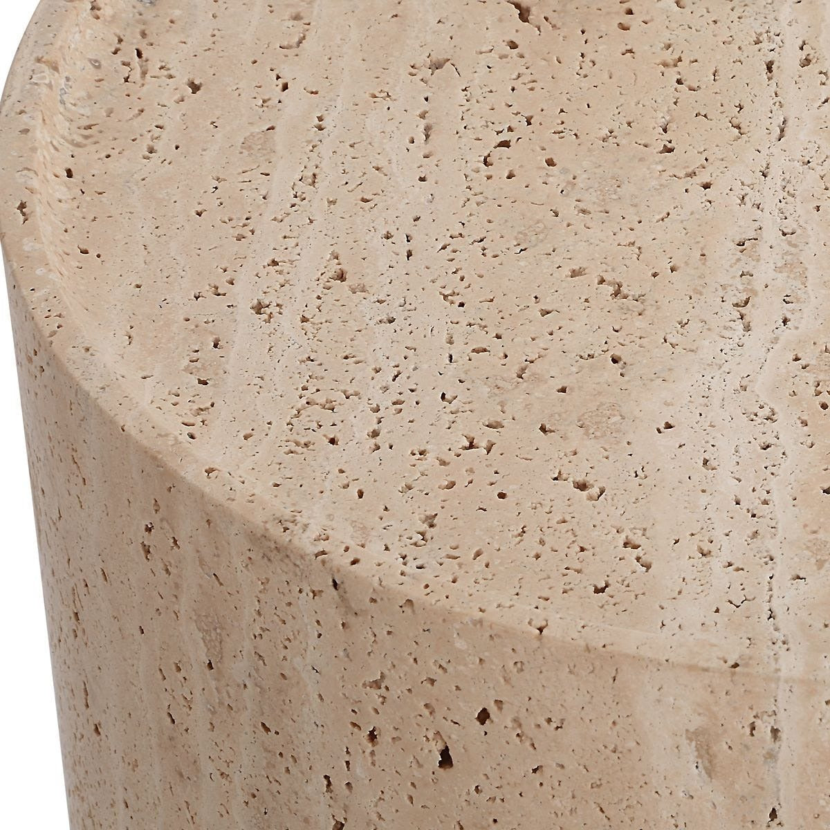 Basilica Accent Table – Beige Travertine
