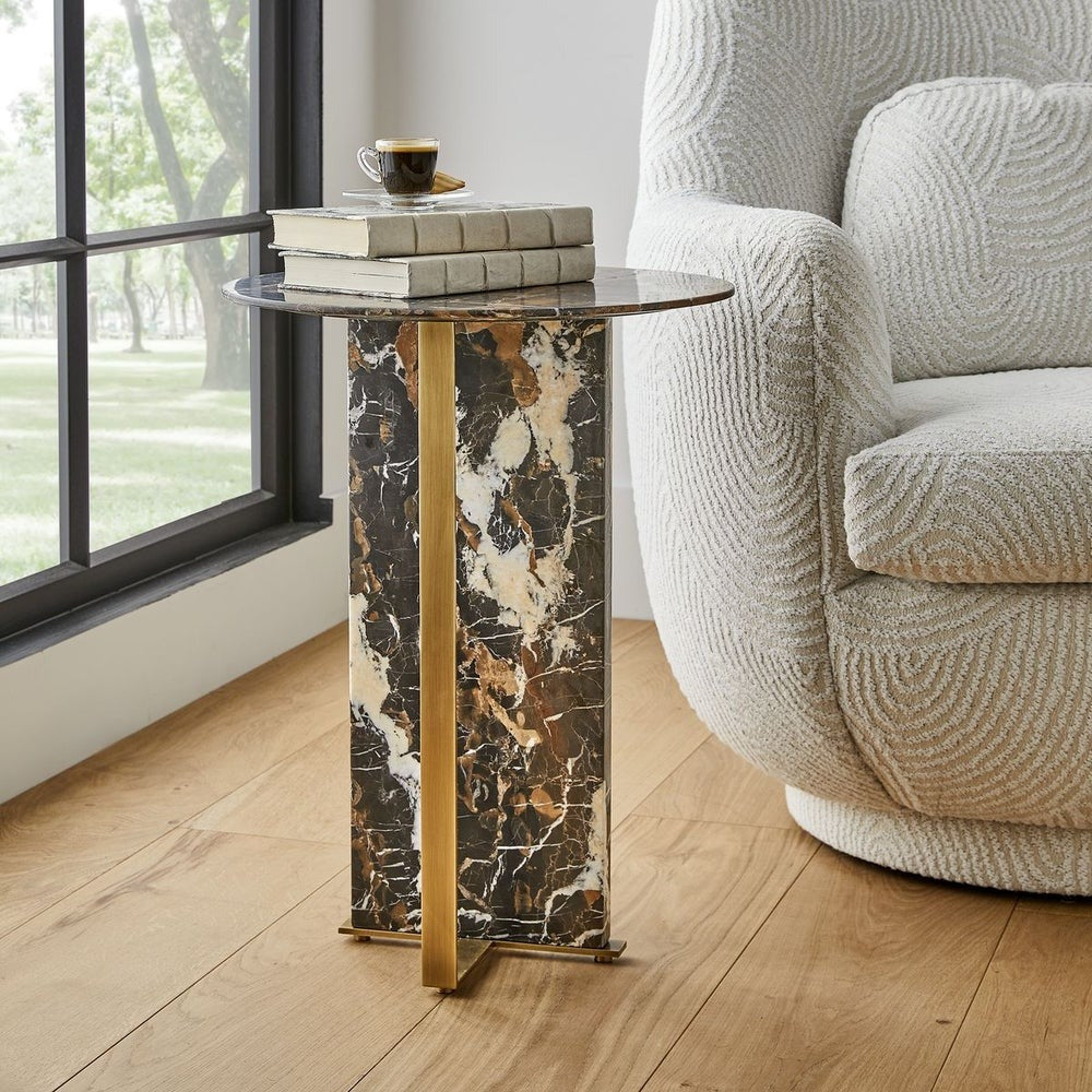 Joist Accent Table – Michelangelo Marble