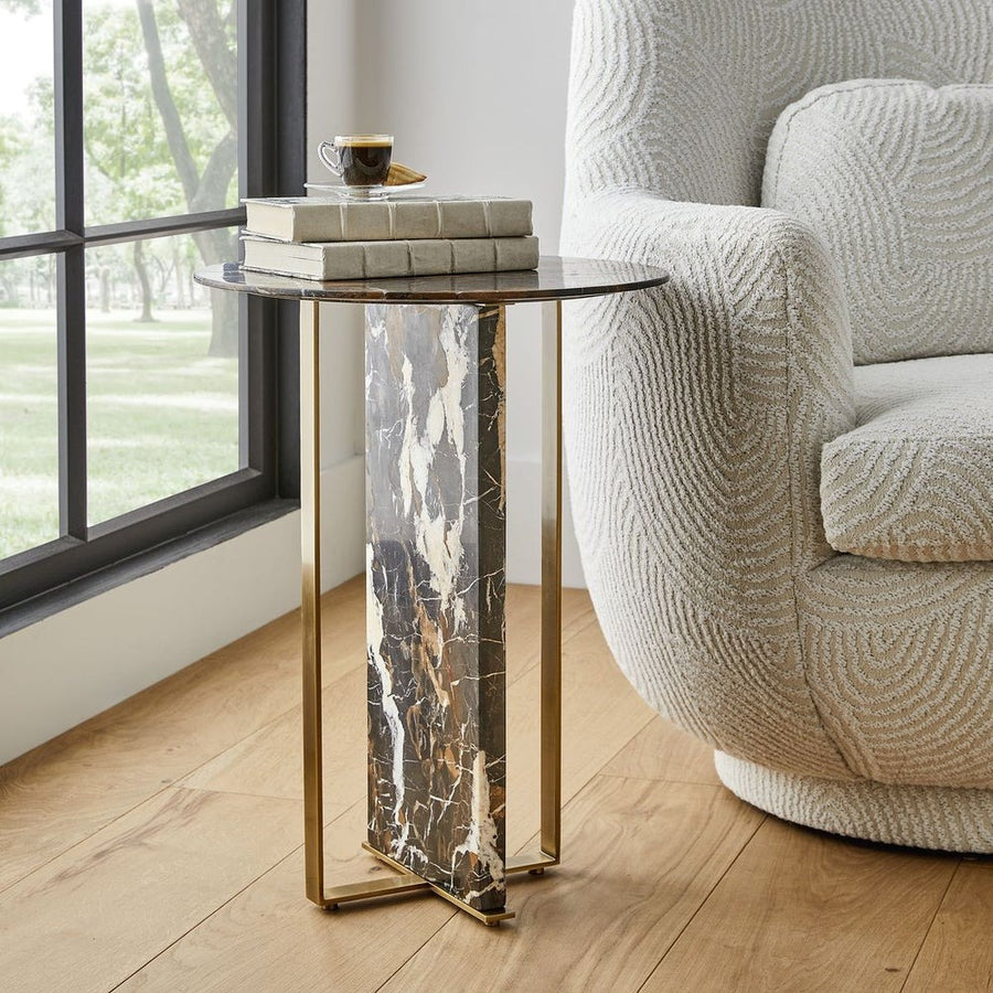 Joist Accent Table – Michelangelo Marble