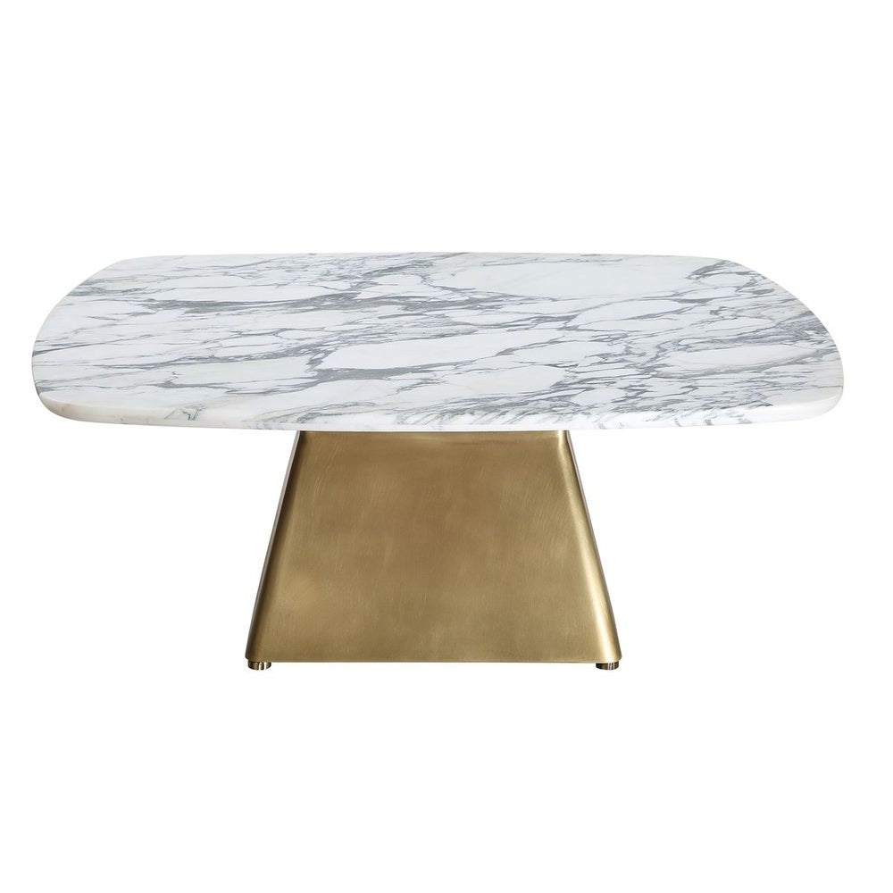 Equilateral Coffee Table – Arabescato and Brass