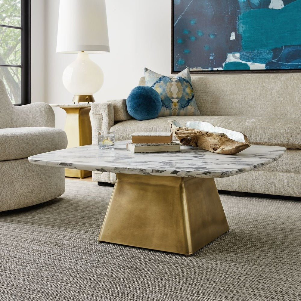 Equilateral Coffee Table – Arabescato and Brass